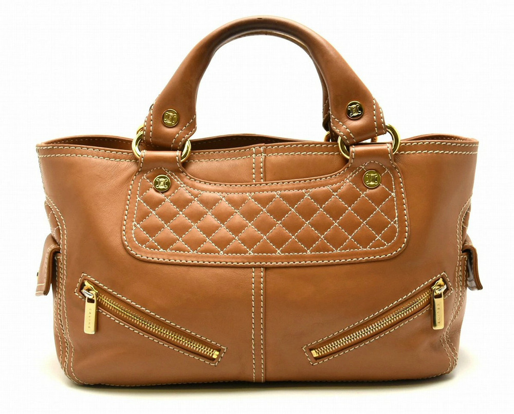 Celine Boogie Bag Handbag Leather Brown